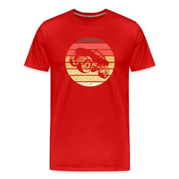 Monster Truck Retro Style Vintage - Men's Premium Organic T-Shirt - red - Front - Damien (186cm)