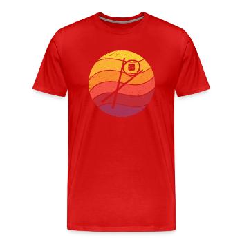 Sushi Stäbchen Sake Maki Retro Style Vintage - Männer Premium Bio T-Shirt - Rot - Vorne - Damien (186cm)