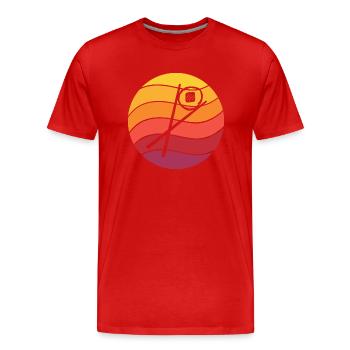 Sushi Stäbchen Sake Maki Retro Style Vintage - Männer Premium Bio T-Shirt - Rot - Vorne - Damien (186cm)