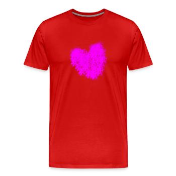 Heart - Männer Premium Bio T-Shirt - Rot - Vorne - Damien (186cm)