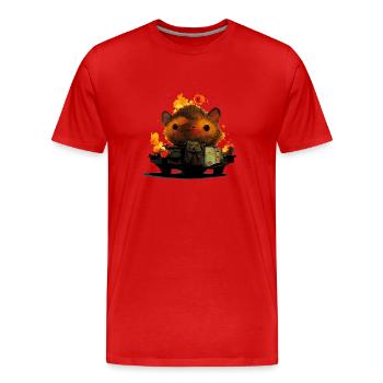 Love Hamster, not War - Men's Premium Organic T-Shirt - red - Front - Damien (186cm)