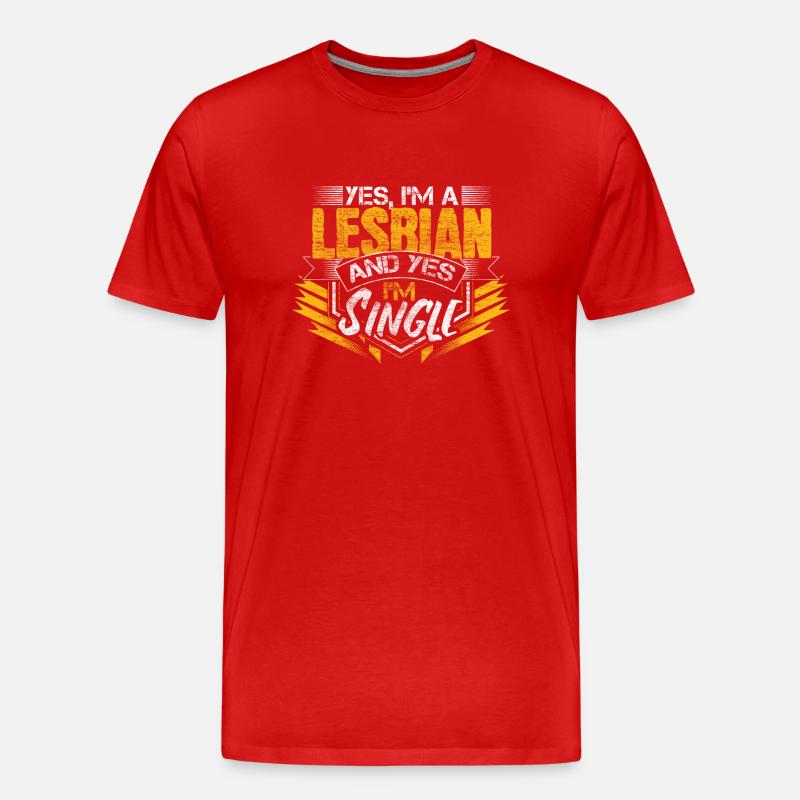 Lesbisch Single Homosexuell Geschenkidee - Männer Premium Bio T-Shirt - Rot