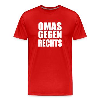 Omas gegen Rechts! - Männer Premium Bio T-Shirt - Rot - Vorne - Damien (186cm)