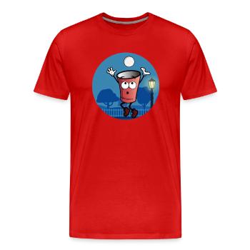 Peter Pong - Männer Premium Bio T-Shirt - Rot - Vorne - Damien (186cm)