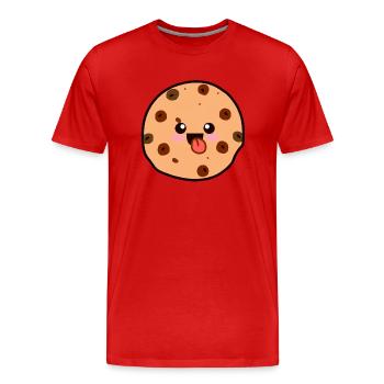 Cookie kawaii langue - T-shirt bio Premium Homme - rouge - Devant - Damien (186cm)
