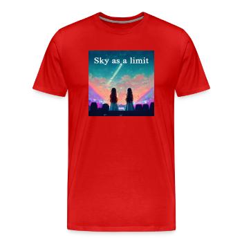 sky as a limit - T-shirt bio Premium Homme - rouge - Devant - Damien (186cm)