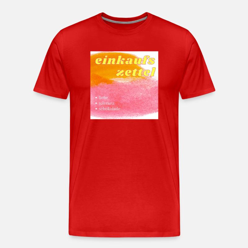 einkaufszettel - Männer Premium Bio T-Shirt - Rot