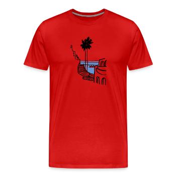 Vacances à la mer - T-shirt bio Premium Homme - rouge - Devant - Damien (186cm)
