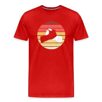 Poignée de main noir blanc Style rétro Vintage - T-shirt bio Premium Homme - rouge - Devant - Damien (186cm)