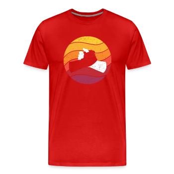 Poignée de main noir blanc Style rétro Vintage - T-shirt bio Premium Homme - rouge - Devant - Damien (186cm)