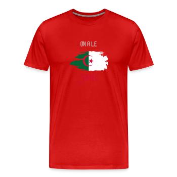 wir haben Blut Algerien - Männer Premium Bio T-Shirt - Rot - Vorne - Damien (186cm)
