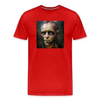 Grand-père zombie pourri - T-shirt bio Premium Homme - rouge - Devant - Damien (186cm)