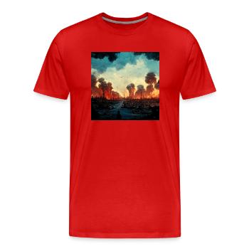 No war! - Men's Premium Organic T-Shirt - red - Front - Damien (186cm)