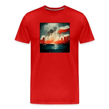 Pas de peinture triste de guerre - T-shirt bio Premium Homme - rouge - Devant - Damien (186cm)