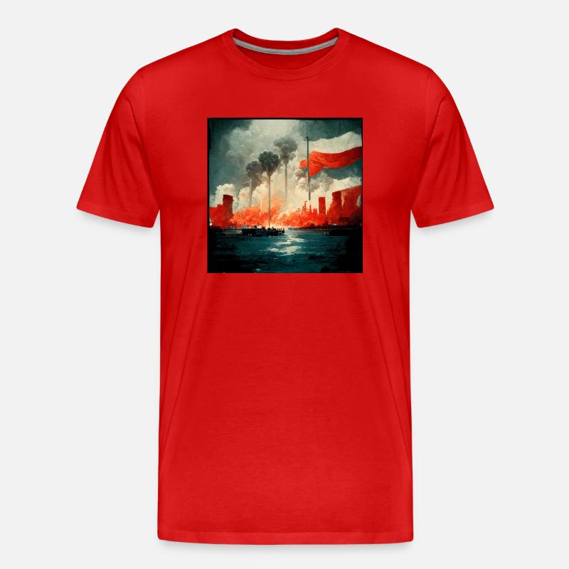 Kein Krieg Trauriges Gemälde - Männer Premium Bio T-Shirt - Rot