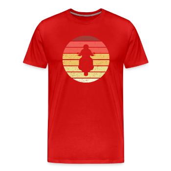 Motorradfahrer Retro Style Vintage - Männer Premium Bio T-Shirt - Rot - Vorne - Damien (186cm)