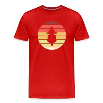 Motorradfahrer Retro Style Vintage - Männer Premium Bio T-Shirt - Rot - Vorne - Damien (186cm)
