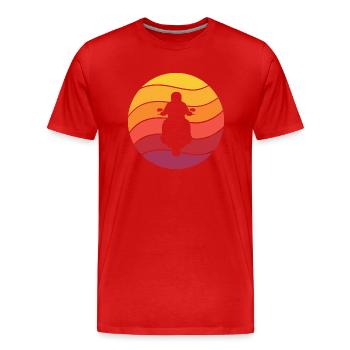 Motorradfahrer Retro Style Vintage - Männer Premium Bio T-Shirt - Rot - Vorne - Damien (186cm)