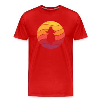 Motorradfahrer Retro Style Vintage - Männer Premium Bio T-Shirt - Rot - Vorne - Damien (186cm)
