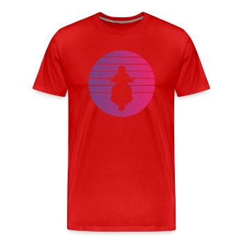Motorradfahrer Retro Style Vintage - Männer Premium Bio T-Shirt - Rot - Vorne - Damien (186cm)