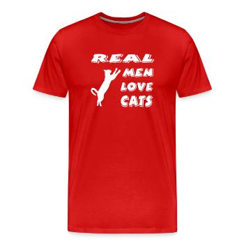 Chat - T-shirt bio Premium Homme - rouge - Devant - Damien (186cm)