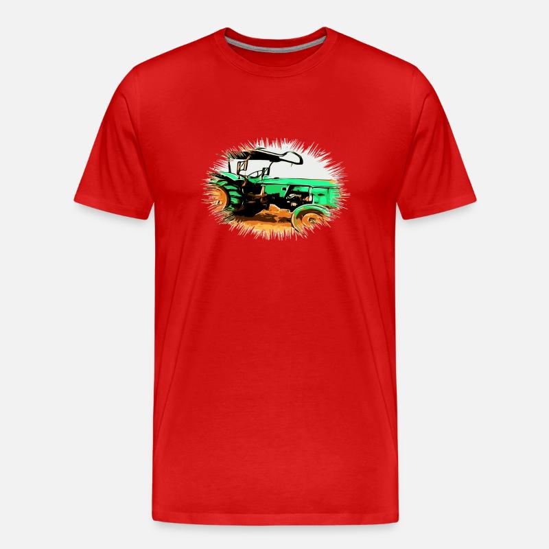 Traktor - Männer Premium Bio T-Shirt - Rot