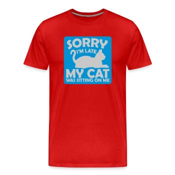 désolé chat était assis - T-shirt bio Premium Homme - rouge - Devant - Damien (186cm)