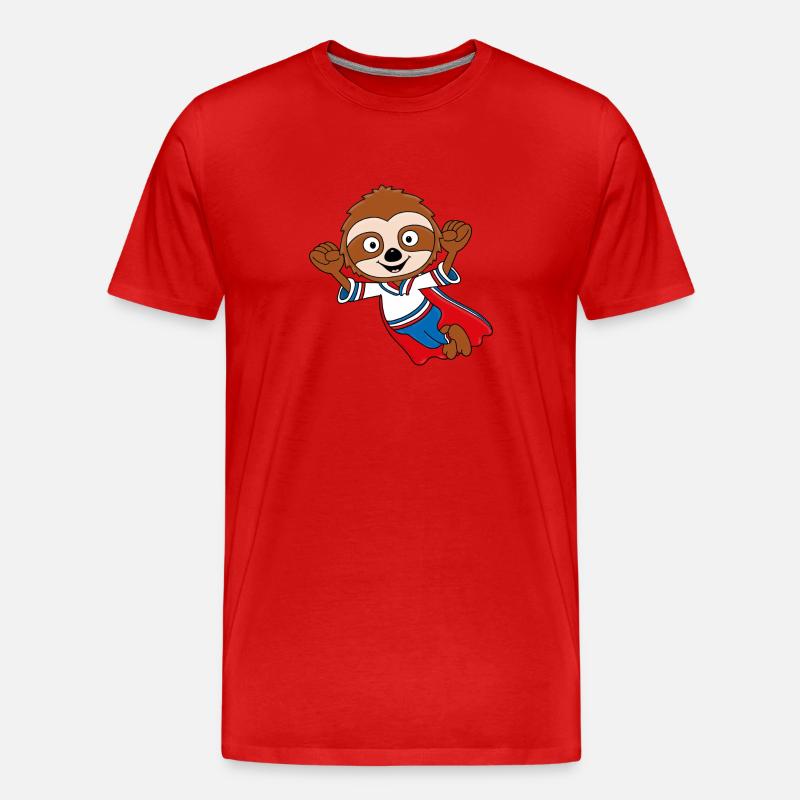 FAULTIER - SUPERHELD - TIER - TIERISCH - KIND - Männer Premium Bio T-Shirt - Rot