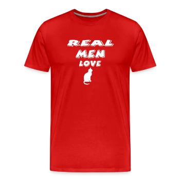 Chat - T-shirt bio Premium Homme - rouge - Devant - Damien (186cm)