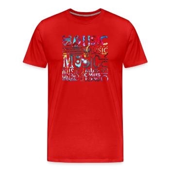 Musique drôle jazz retro song hipster vinyl rock - T-shirt bio Premium Homme - rouge - Devant - Damien (186cm)