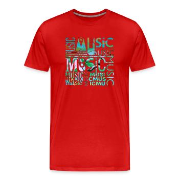 Musique drôle jazz retro song hipster vinyl rock - T-shirt bio Premium Homme - rouge - Devant - Damien (186cm)