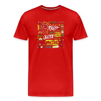 Musique drôle jazz retro song hipster vinyl rock - T-shirt bio Premium Homme - rouge - Devant - Damien (186cm)