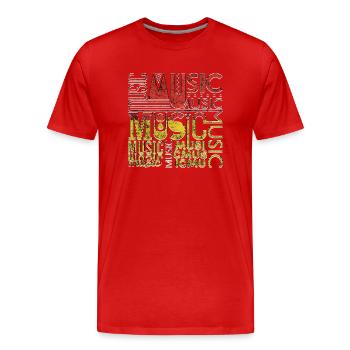 Musique drôle jazz retro song hipster vinyl rock - T-shirt bio Premium Homme - rouge - Devant - Damien (186cm)