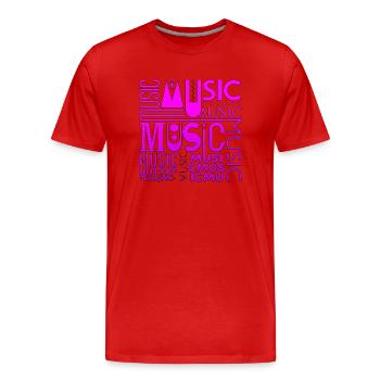 Musique drôle jazz retro song hipster vinyl rock - T-shirt bio Premium Homme - rouge - Devant - Damien (186cm)