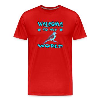 Wellensittich - Männer Premium Bio T-Shirt - Rot - Vorne - Damien (186cm)