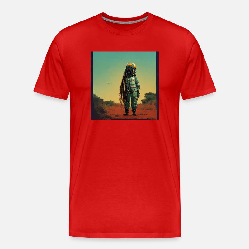 Rasta-astronaut - Männer Premium Bio T-Shirt - Rot