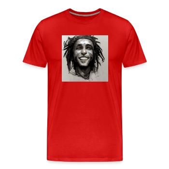 Peinture à croquis rastafari - T-shirt bio Premium Homme - rouge - Devant - Damien (186cm)