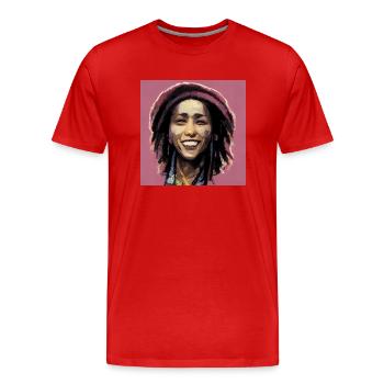 Peinture à croquis rastafari - T-shirt bio Premium Homme - rouge - Devant - Damien (186cm)