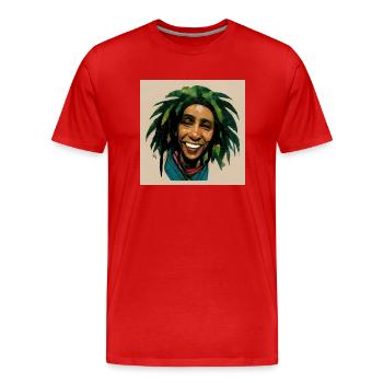 Peinture à croquis rastafari - T-shirt bio Premium Homme - rouge - Devant - Damien (186cm)