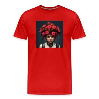 Flower punk girls - Men's Premium Organic T-Shirt - red - Front - Damien (186cm)