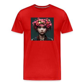 Flower punk girls - Men's Premium Organic T-Shirt - red - Front - Damien (186cm)