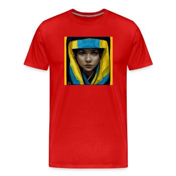 Ukraine wins Slava Ukaini - Men's Premium Organic T-Shirt - red - Front - Damien (186cm)