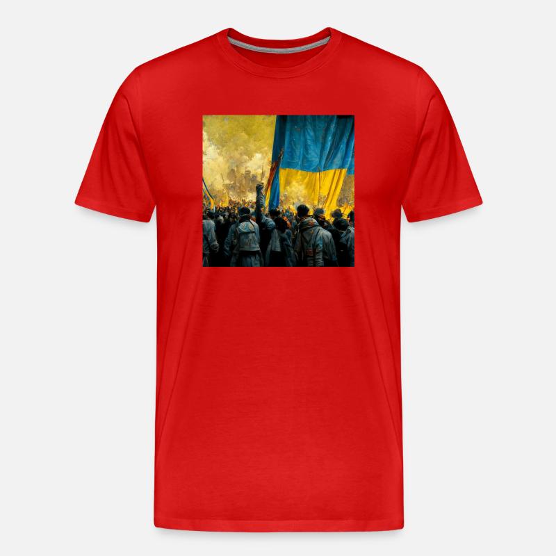 Sieg Der Ukraine - Männer Premium Bio T-Shirt - Rot