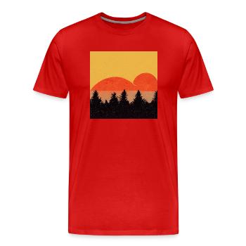 Vintage Sunset Abstract - T-shirt bio Premium Homme - rouge - Devant - Damien (186cm)
