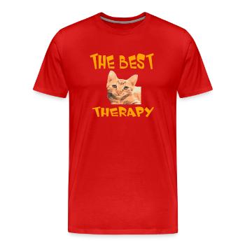 Chat - T-shirt bio Premium Homme - rouge - Devant - Damien (186cm)