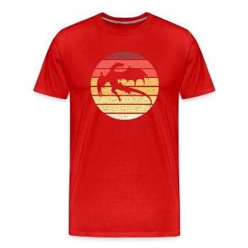 Dragon Retro Style Vintage - Men's Premium Organic T-Shirt - red - Front - Damien (186cm)