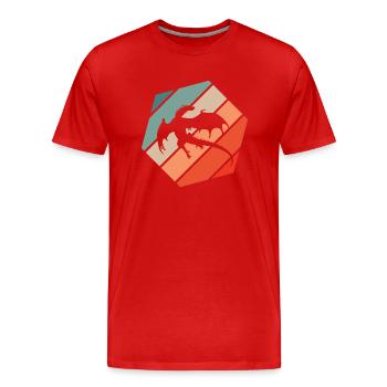 Drache Retro Style Vintage - Männer Premium Bio T-Shirt - Rot - Vorne - Damien (186cm)