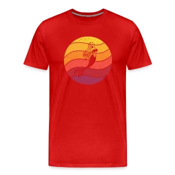 Mermaid Retro Style Vintage - Men's Premium Organic T-Shirt - red - Front - Damien (186cm)