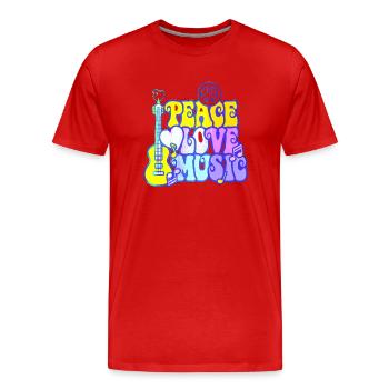Musique drôle jazz retro song hipster vinyl rock - T-shirt bio Premium Homme - rouge - Devant - Damien (186cm)