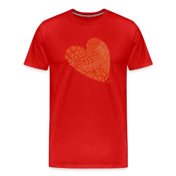 MORCEAUX - T-shirt bio Premium Homme - rouge - Devant - Damien (186cm)